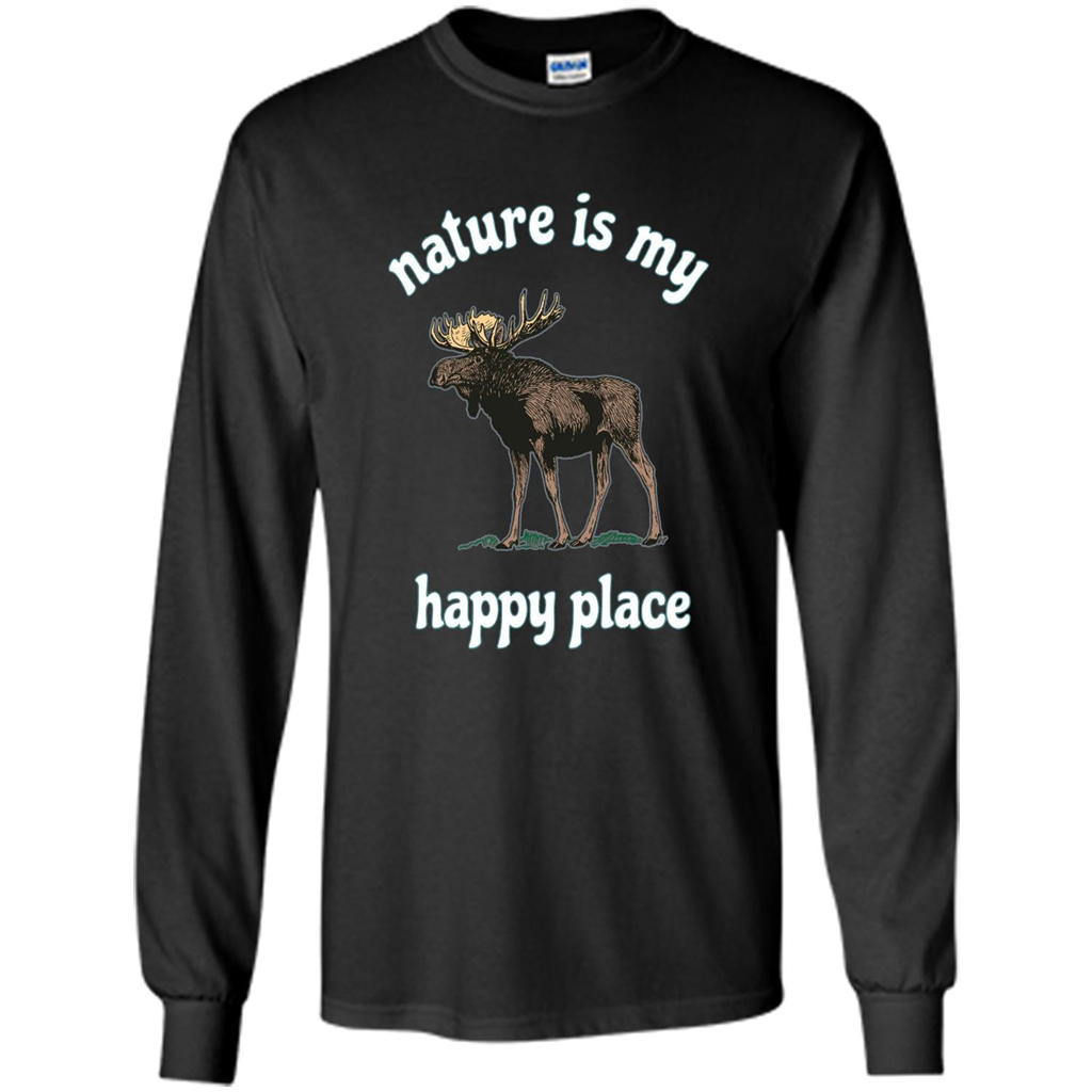 Moose's Wildlife T-Shirt Nature Is My Happy Place Black