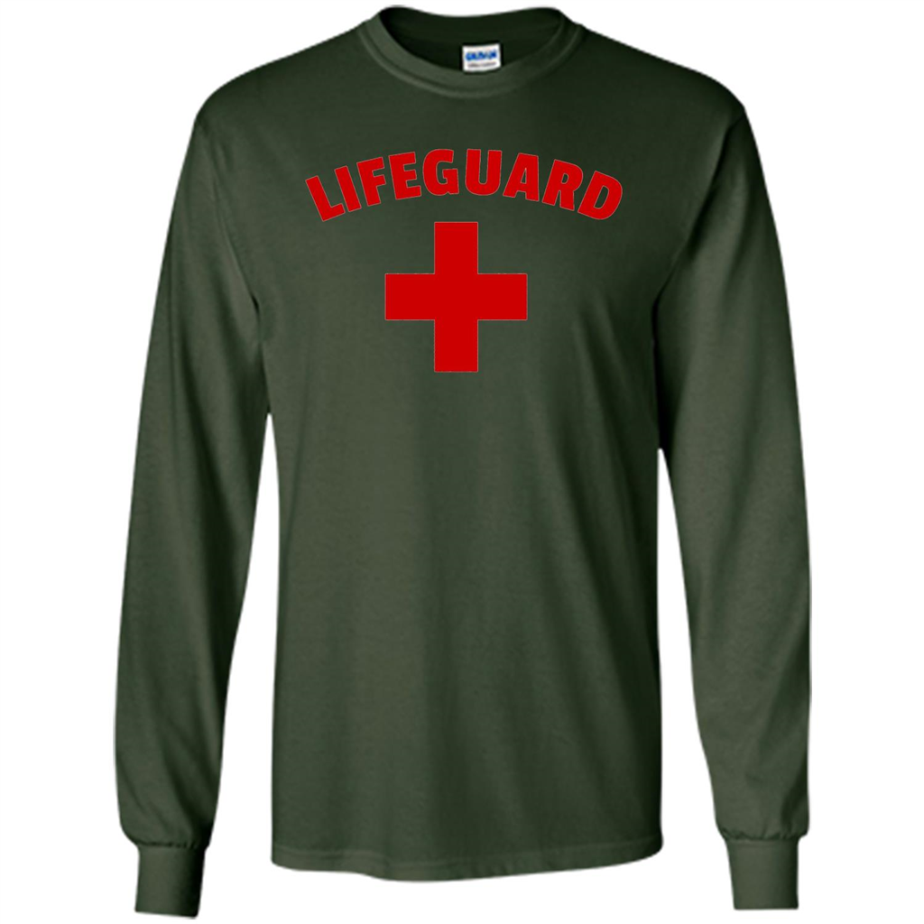 Certified Lifeguard White Red T-shirt Forest Green