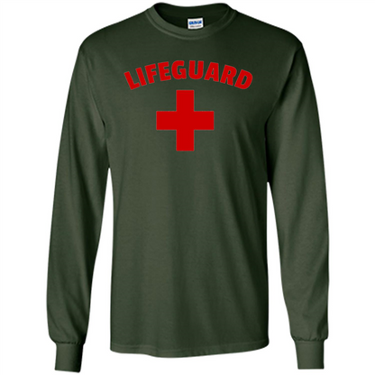 Certified Lifeguard White Red T-shirt Forest Green