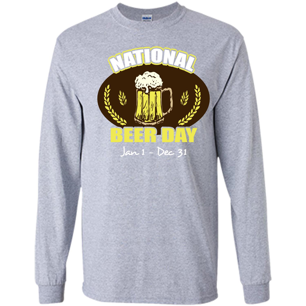Beer T-shirt National Beer Day Jan1-Dec 31 Sport Grey