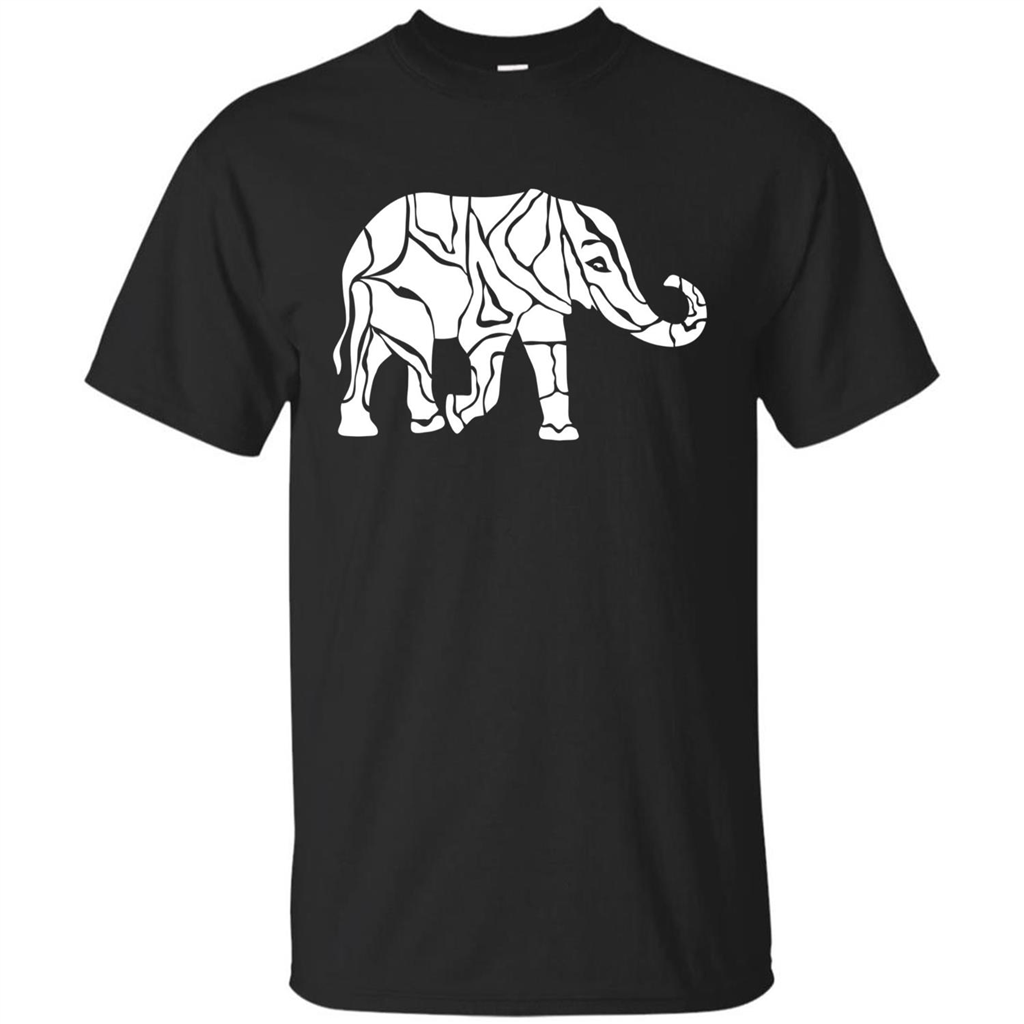 Elephant T-shirt Abstract Elephant Design T-Shirt Black