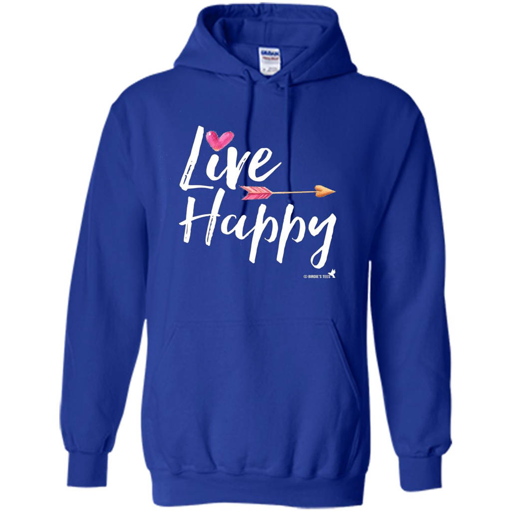 Inspirational Motivational Uplifting T-shirt Live Happy Royal