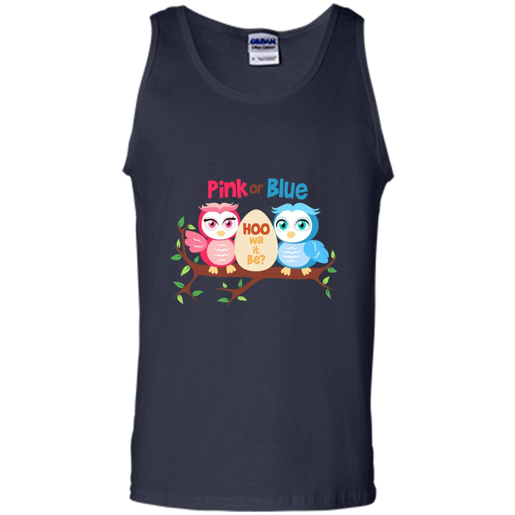 Pregnancy T-shirt Owl Pink Or Blue Hoo Will It Be Navy