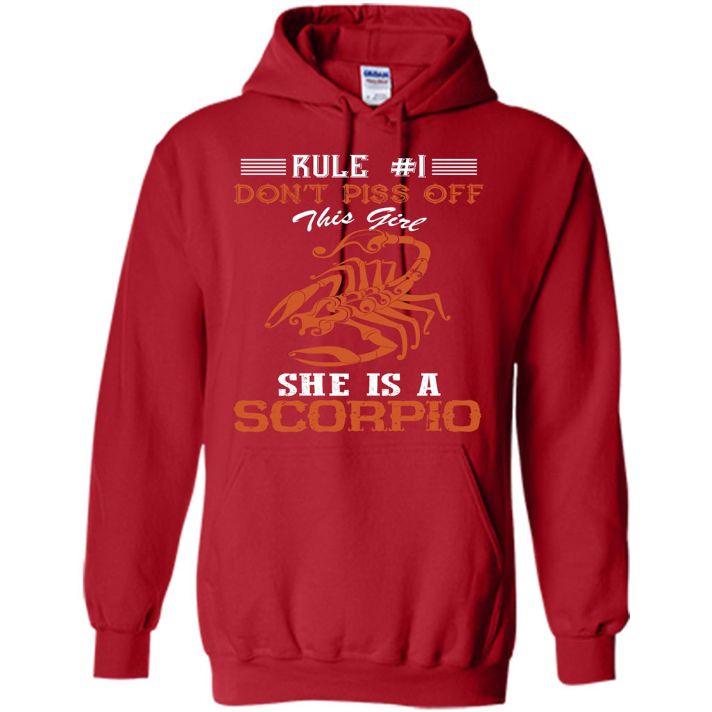 Scorpio T-shirt Rule Dont Piss Off This Girl T-shirt Red