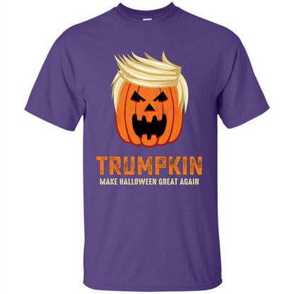 Halloween Trumpkin Funny T-Shirt Make Halloween Great Again Purple