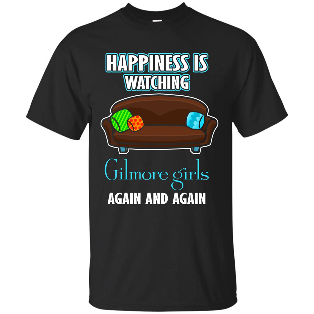 Movie T-shirt Happiness Is Watching Again And Again Black