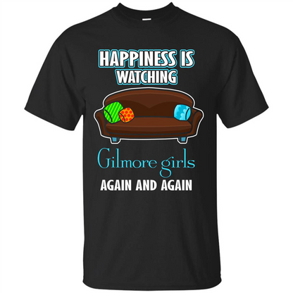 Movie T-shirt Happiness Is Watching Again And Again Black