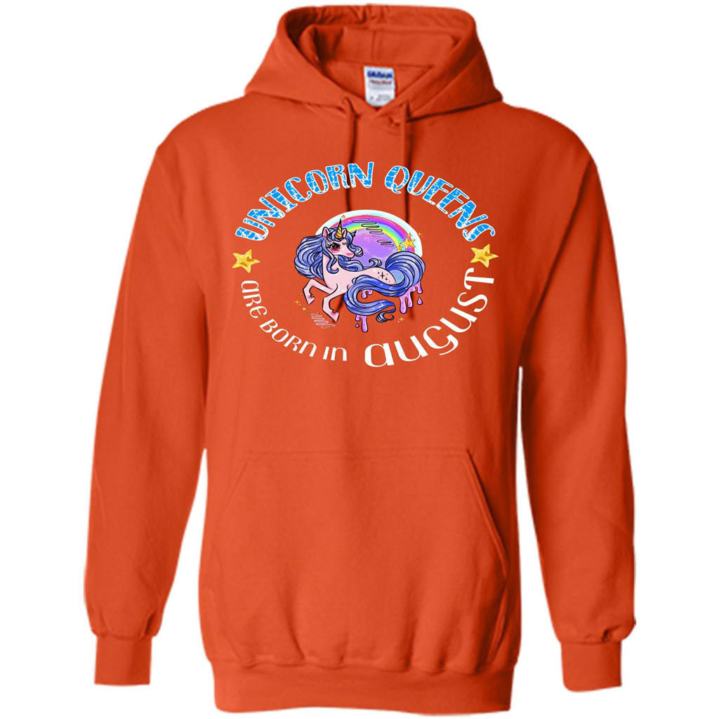 Augus Unicorn T-shirt Unicorn Queens Are Born In August Orange