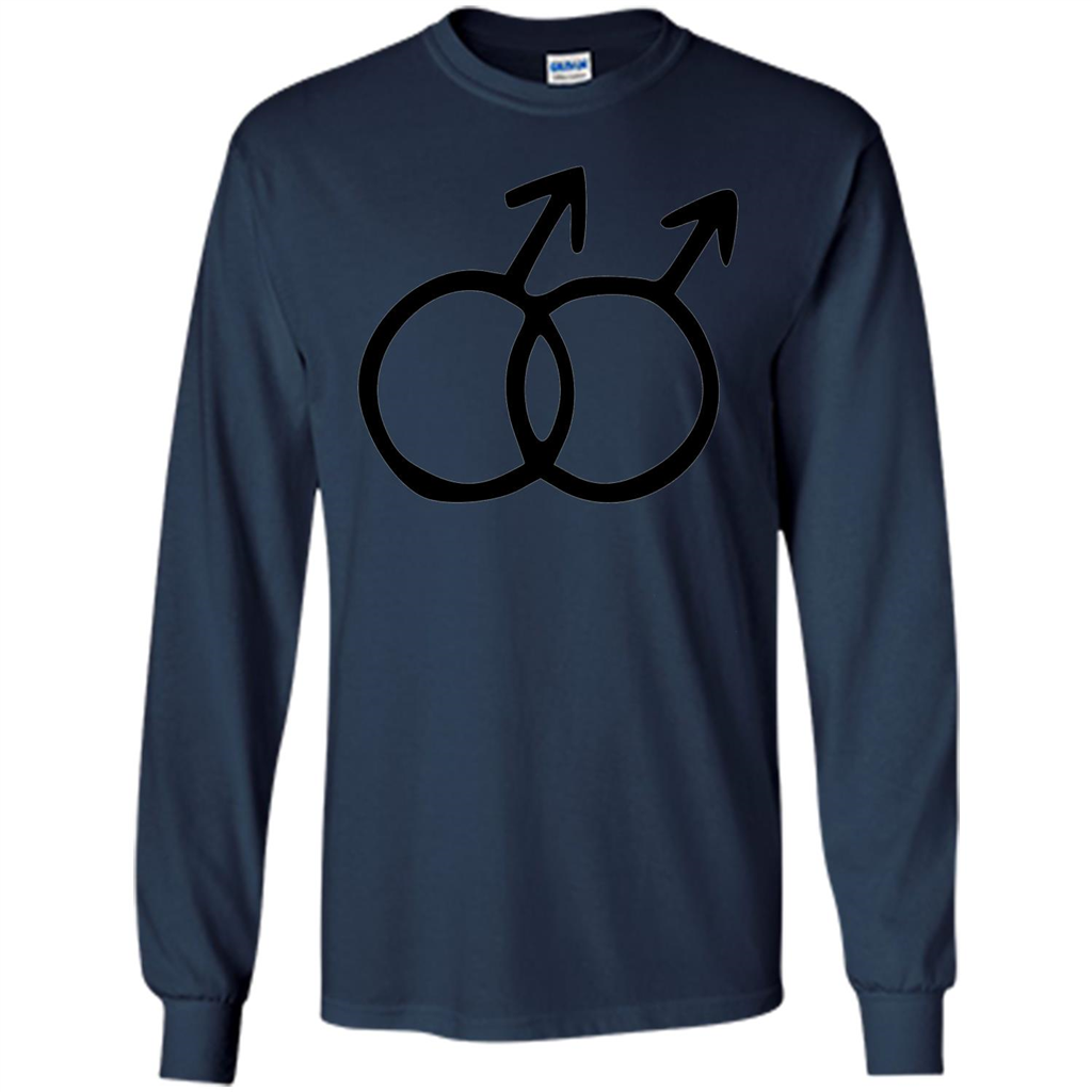 Gay Pride Male Sign T-shirt Simple LGBT Ally Bear Otter T-shirt Navy