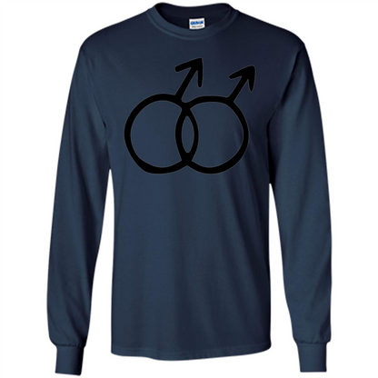 Gay Pride Male Sign T-shirt Simple LGBT Ally Bear Otter T-shirt Navy