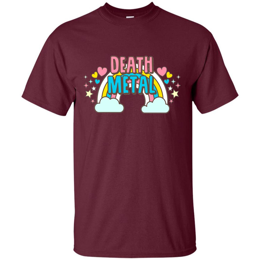 Death Metal Rainbow Cute T-Shirt Maroon