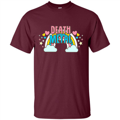 Death Metal Rainbow Cute T-Shirt Maroon