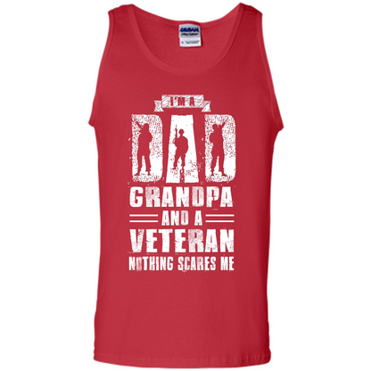 I'm A Dad Grandpa And A Veteran Nothing Scares Me T-shirt Red