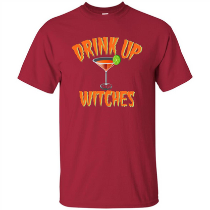 Halloween Drink Up Witches Martini Coctail T-Shirt Cardinal