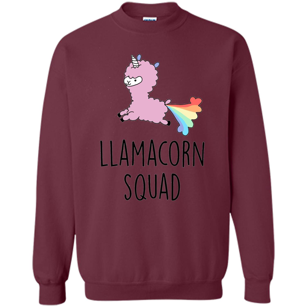 Llamacorn Squad Funny Llama Unicorn T-Shirt Maroon