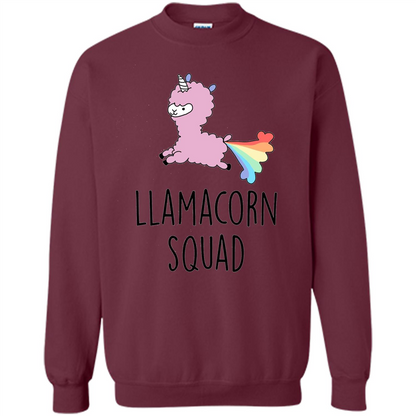 Llamacorn Squad Funny Llama Unicorn T-Shirt Maroon