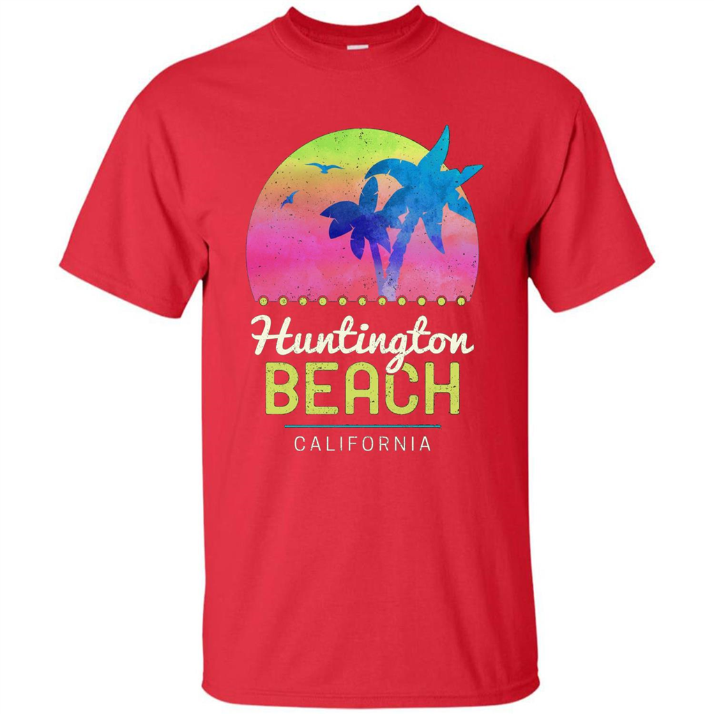 Huntington Beach California T-shirt Red