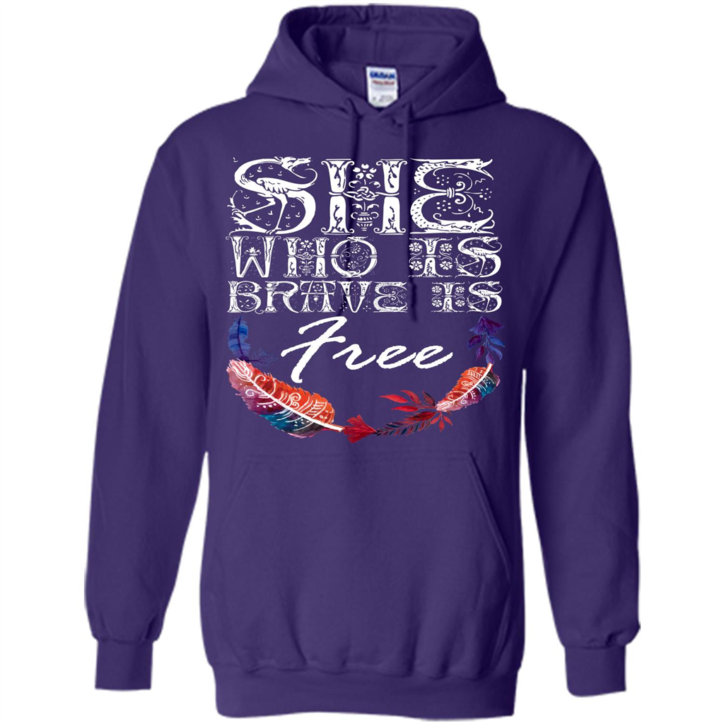 She Is Brave Is Free T-shirt Purple