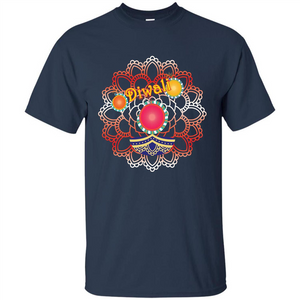 Diwali T-shirt Vibrant Rangoli Lamp And Firecrackers Diwali Tshirt