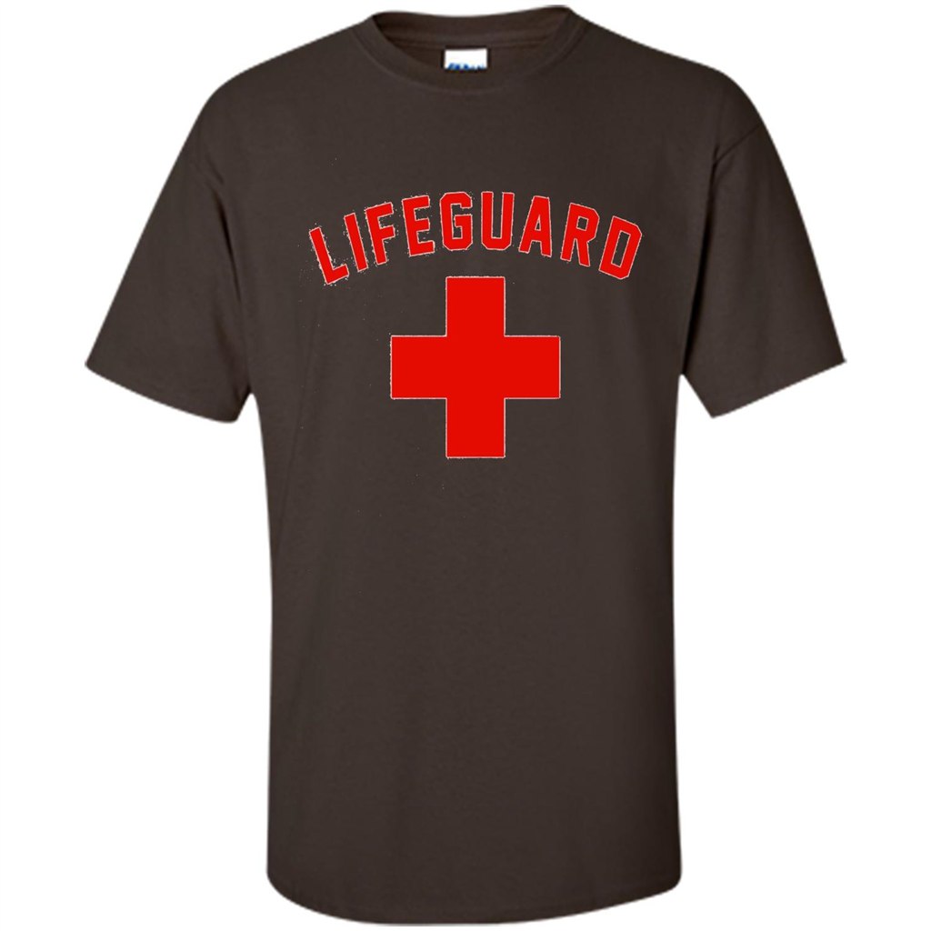 Lifeguard Red And White T-Shirt Dark Chocolate