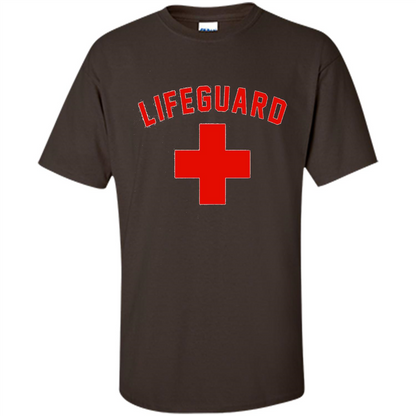 Lifeguard Red And White T-Shirt Dark Chocolate
