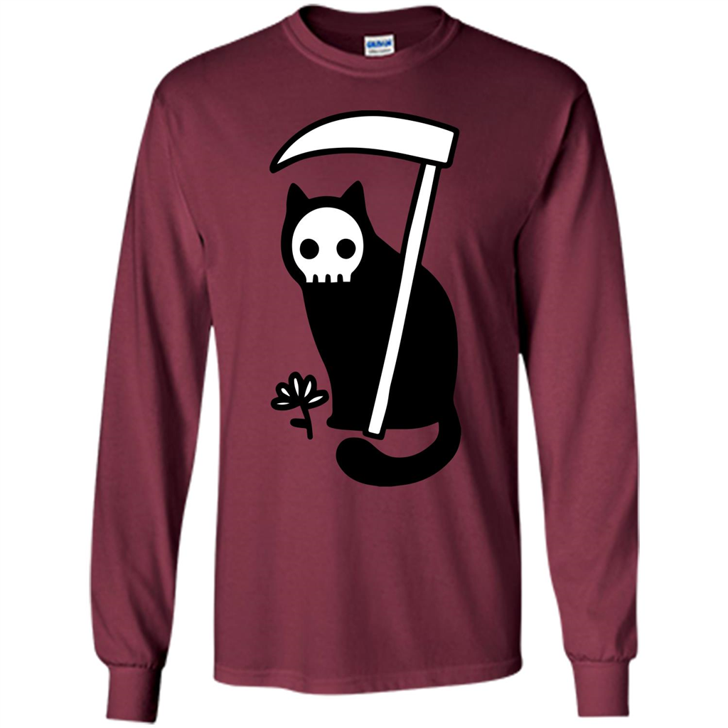 Cat Grimm Reaper T-shirt Maroon