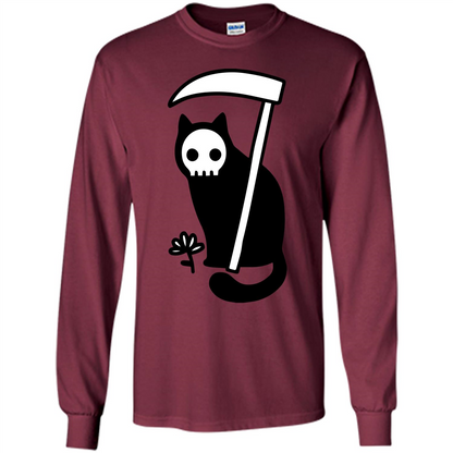 Cat Grimm Reaper T-shirt Maroon