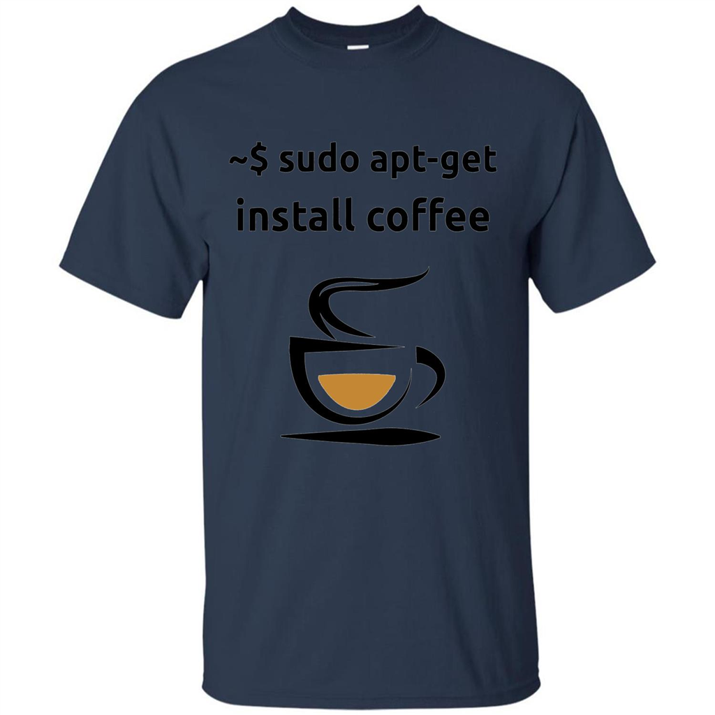 Sudo Apt-Get Install Coffee T-shirt Navy