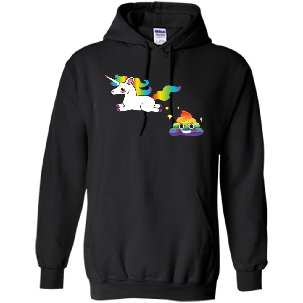Unicorn Rainbow Poop Funny Cute Emojis T-shirt Orange