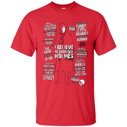 Detective Quotes To A Great Mind Nothing Is Little T-shirt Red