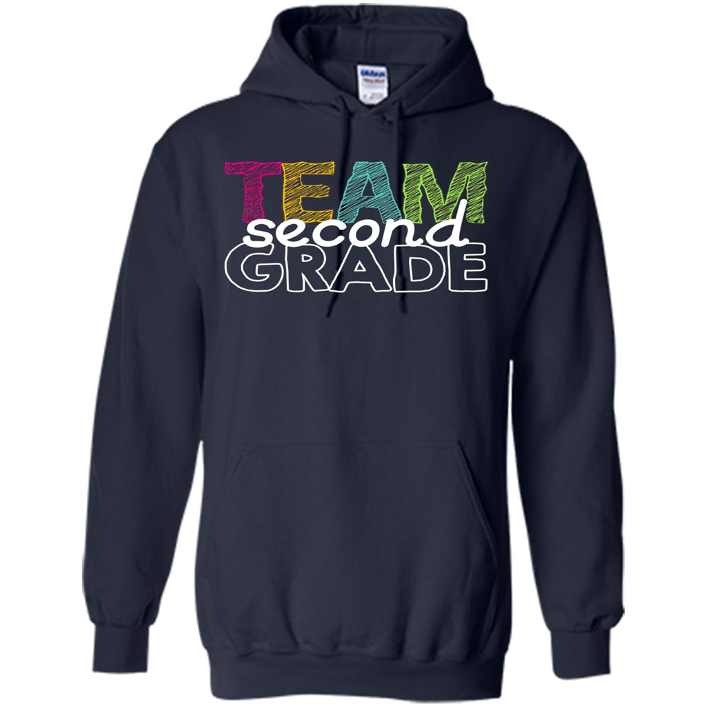 Team Second Grade Teacher T-Shirt Navy