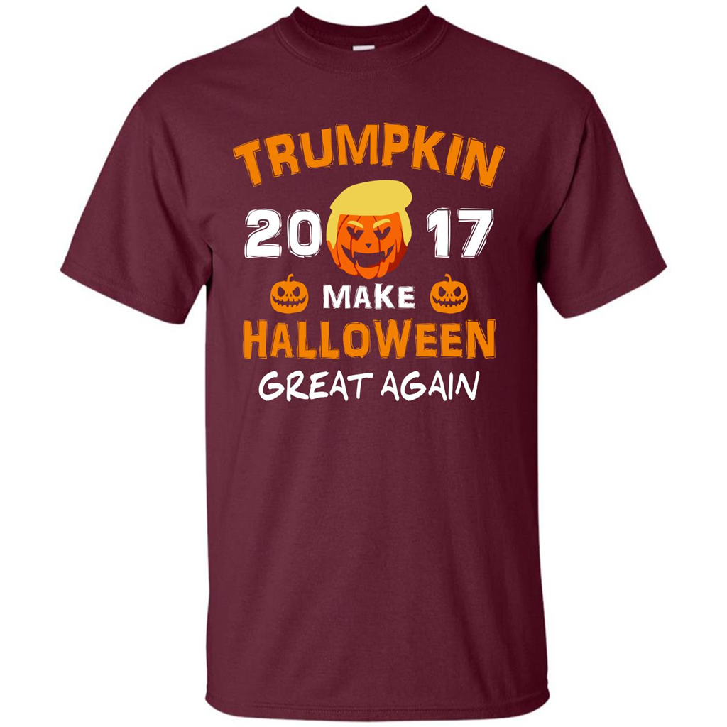 Halloween T-shirt Trumpkin 2017 Make Halloween Great Again T-shirt Maroon