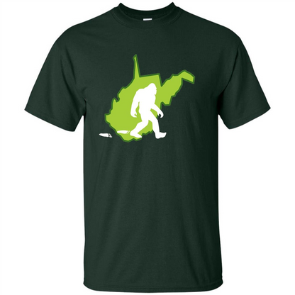 West Virginia State Bigfoot Hunter T-shirt Forest Green