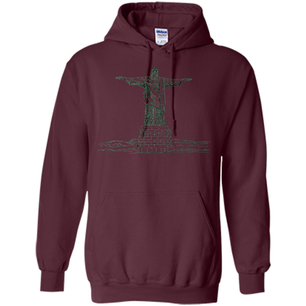 Christ The Redeemer Statue In Rio De Janeiro Brasil T-shirt Maroon