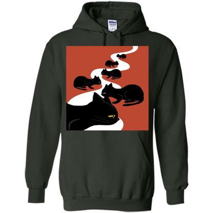 Cat T-Shirt Cat Flow Forest Green