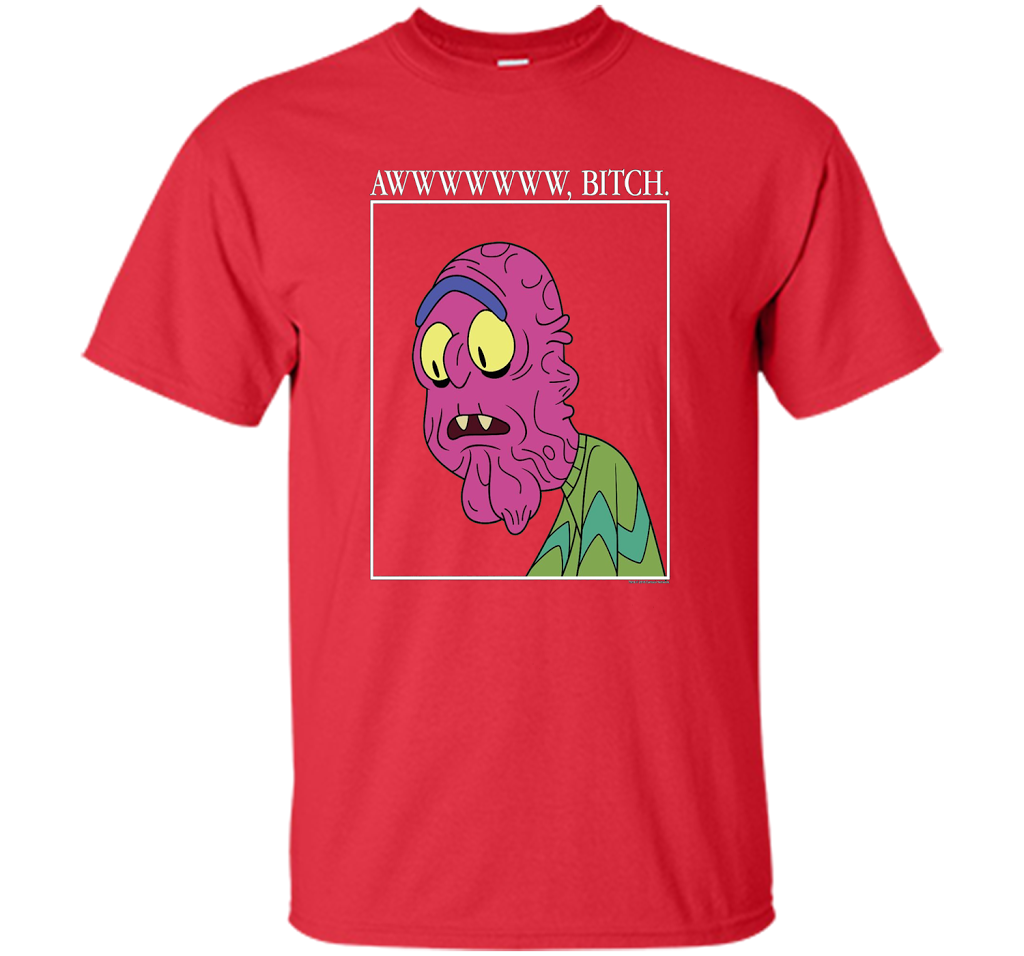 Rick &amp; Morty Aww Bitch shirt Red
