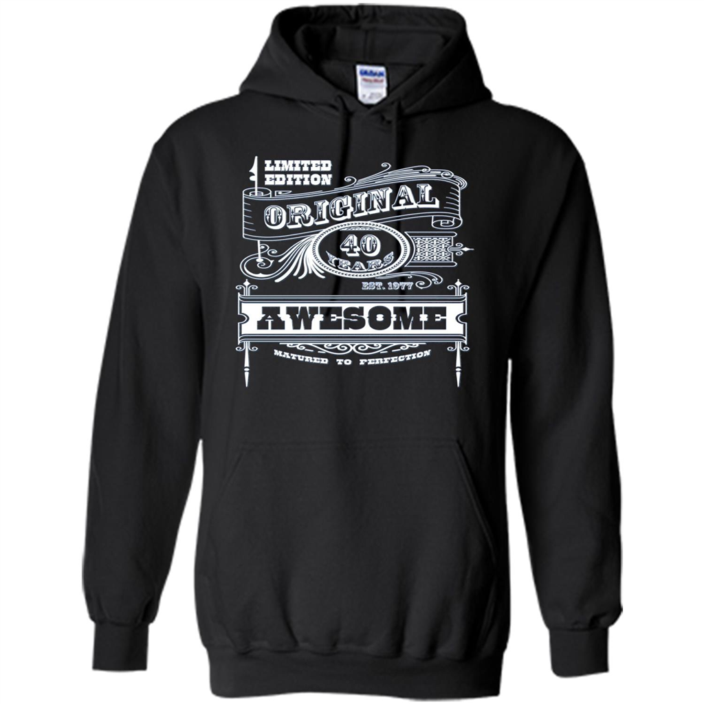 Best 40th Birthday Made in 1977 Awesome T-Shirt Black