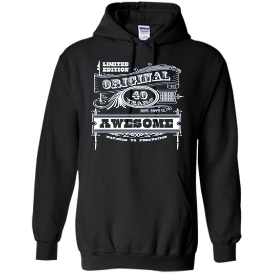Best 40th Birthday Made in 1977 Awesome T-Shirt Black