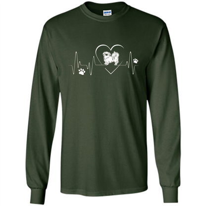 Pekehund T-shirt Pekehund Heart Beat T-shirt Forest Green