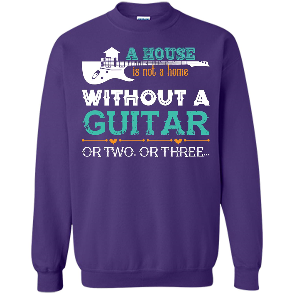 Guitar T-shirt A House Is Not A Home Without A Guitar T-shirt Orange