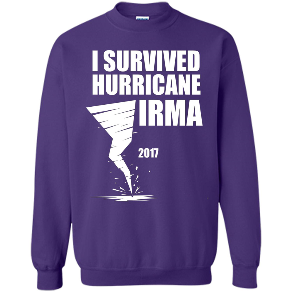 I Survived Hurricane Irma Graphic T-shirt Purple