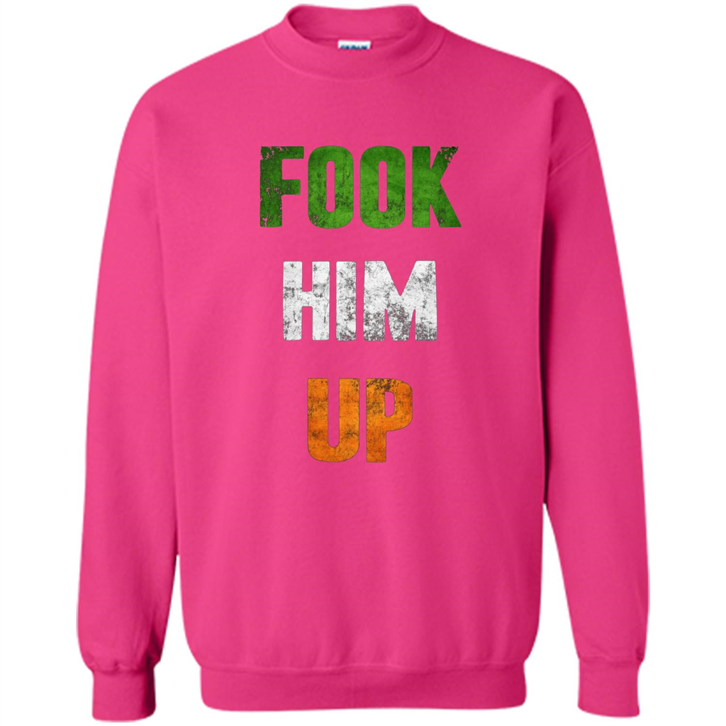 Funny Boxing T-shirt Fook Him Up Irish Boxing T-shirt Heliconia