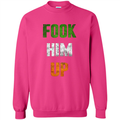 Funny Boxing T-shirt Fook Him Up Irish Boxing T-shirt Heliconia