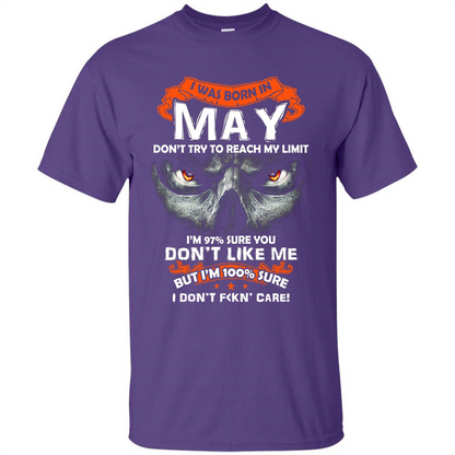 May T-shirt I Was Born In May T-shirt Purple