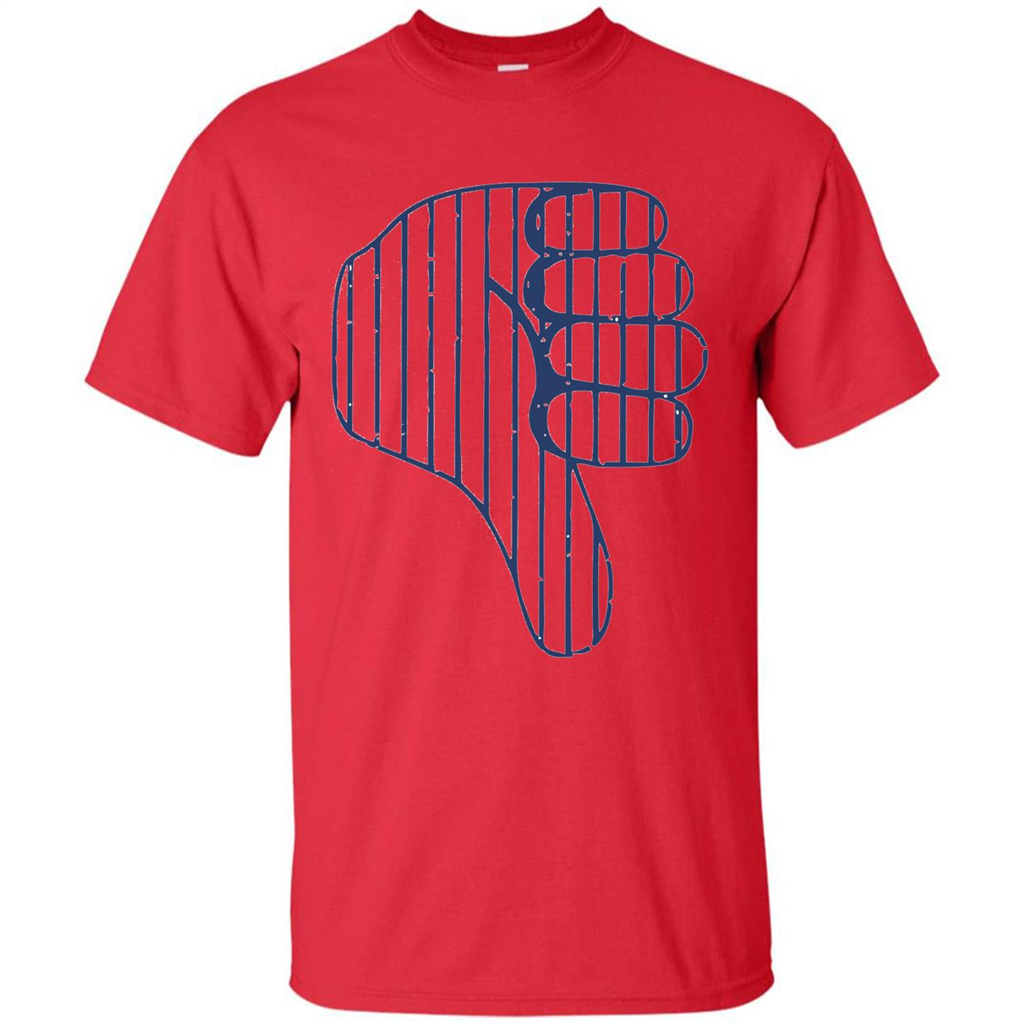 Baseball T-shirt Baseball Celebration Thumbs Down T-shirt Red