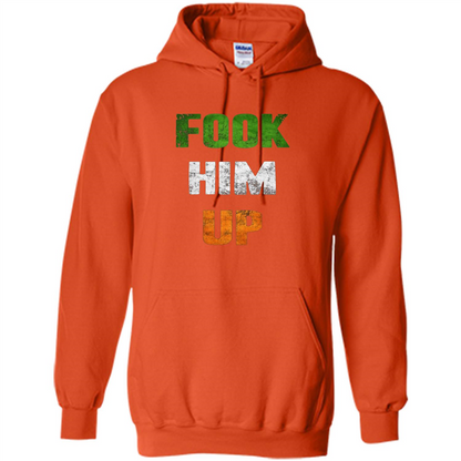 Funny Boxing T-shirt Fook Him Up Irish Boxing T-shirt Orange