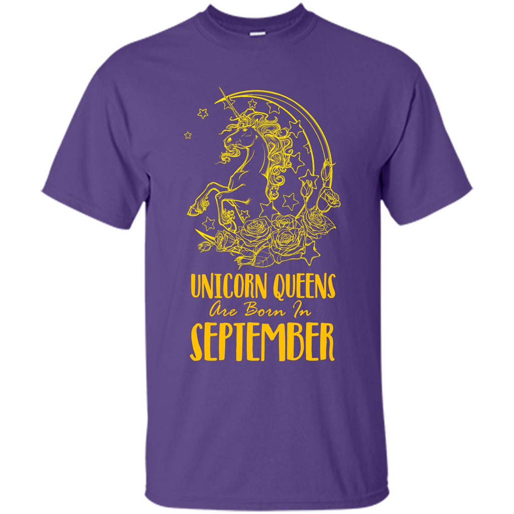 September Unicorn T-shirt Unicorn Queens Are Born In September Purple