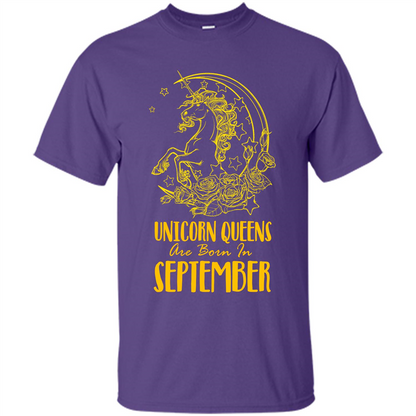 September Unicorn T-shirt Unicorn Queens Are Born In September Purple