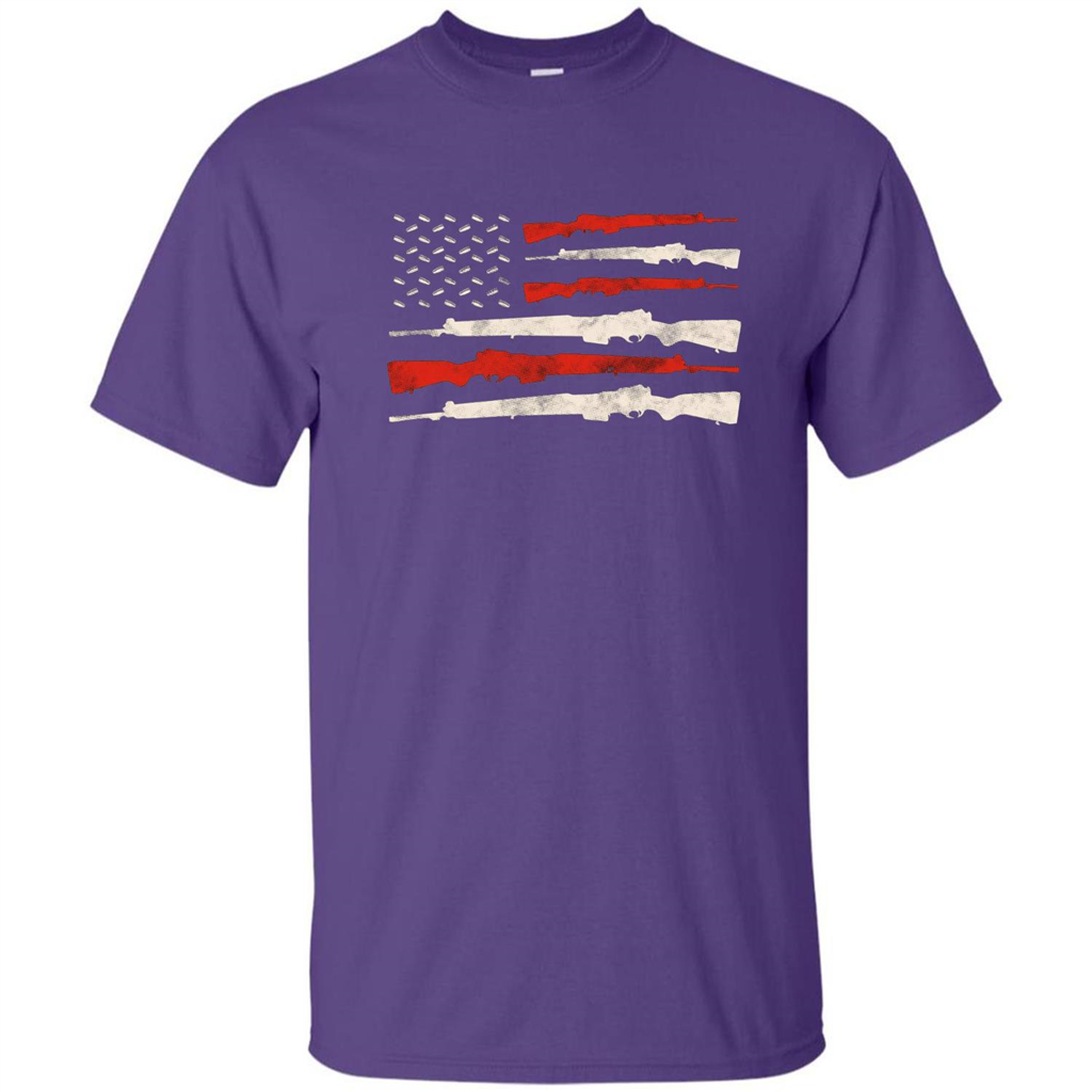 USA Flag Of Guns 2nd Amendment T-shirt Purple