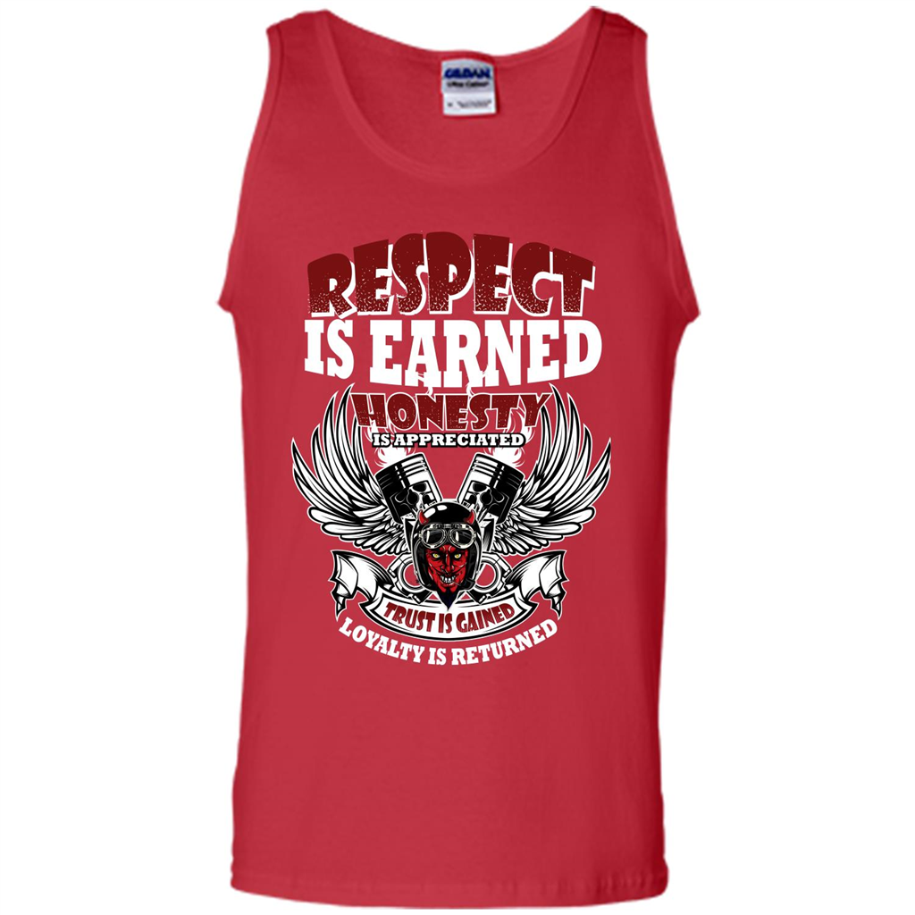 Motor T-shirt Trust Is Gained Loyalty Is Returned Red